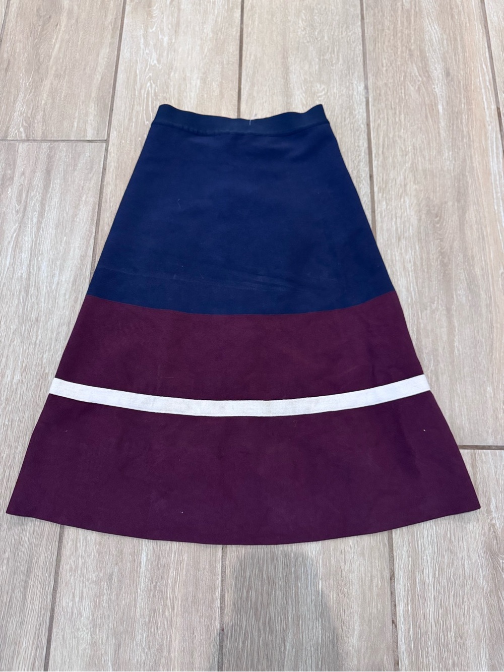 Tory Sport Navy, Burgundy and White A-Line Skirt